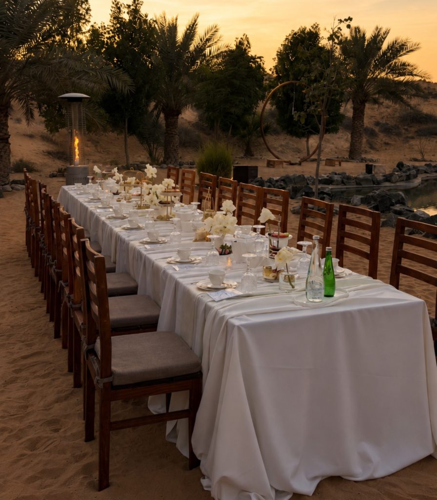Luxury Afternoon Tea in the desert by Dolce Vita