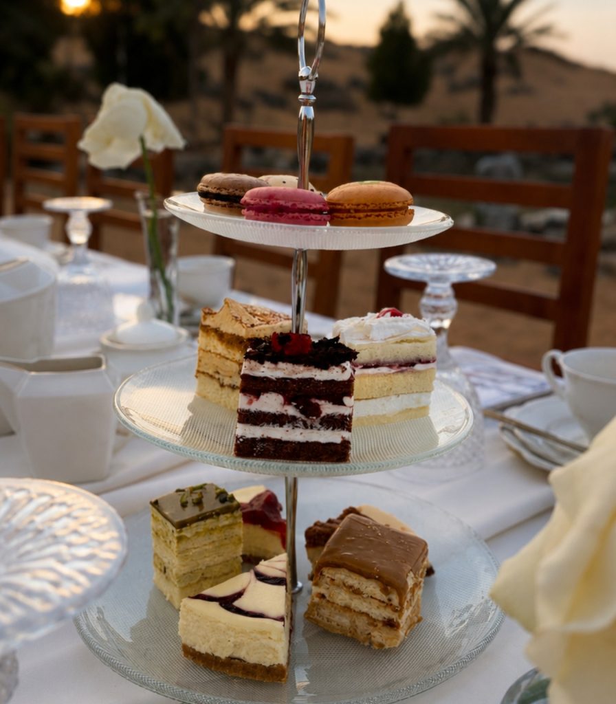 Luxury Afternoon Tea in the desert by Dolce Vita